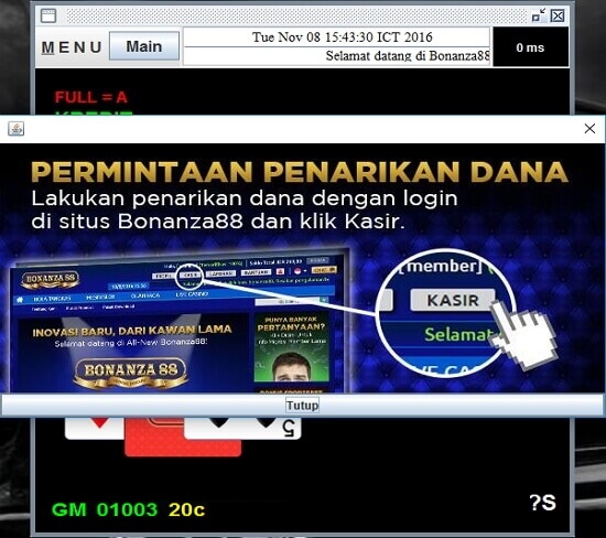 Screenshot permainan bola tangkas desktop Bonanza88 38